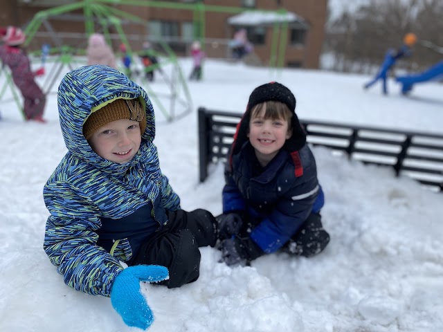 kids playing in snow